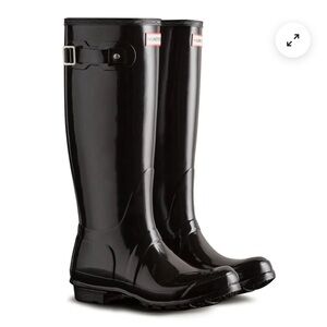 Hunter Women's Tall Glossy Rain Boots - Black